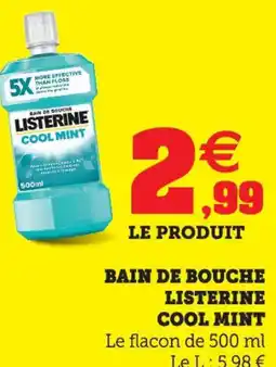 Hyper U Bain de bouche listerine cool mint offre