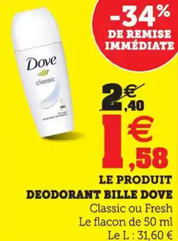 Hyper U Deodorant bille dove offre