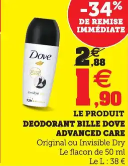 Hyper U Deodorant bille dove advanced care offre
