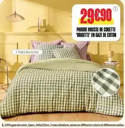 L'incroyable Parure housse de couette brigité en graze de coton offre