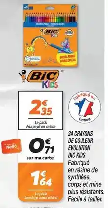 Netto Bic - 24 crayons de couleur evolution offre