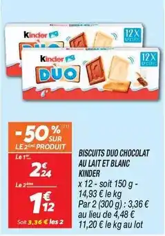 Netto Ferrero rocher - biscuits duo chocolat au lait et blanc kinder offre