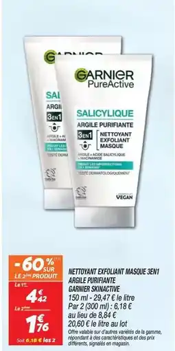 Netto Garnier - nettoyant espiratant masque 3017 argile parfume offre