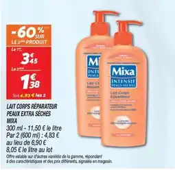 Netto Mixa bebé - lait corps réparateur peaux extra sèches offre