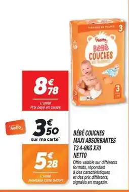 Netto Netto - bébé couches maxi assorbantes 7.3 4.9kg offre
