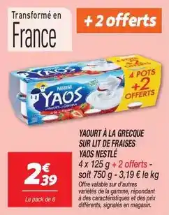 Netto Nestlé - yaourt à la grecque sur lit de fraises yaos offre