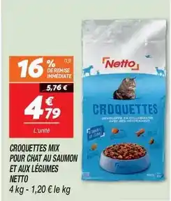 Netto Mix - croquettes pour chat au saumon et aux légumes offre