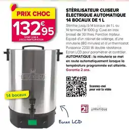Kiriel Stérilisateur cuiseur électrique automatique 14 bocaux de 1 l offre
