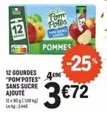 E.Leclerc Pom'potes - 12 gourdes pom'potes sans sucre ajoute offre