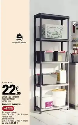 E.Leclerc Keter - étagères tablettes offre