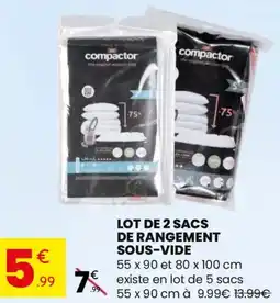 Stokomani Lot de 2 sacs de rangement sous-vide offre