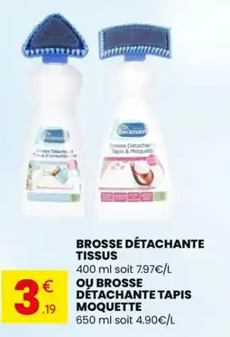 Stokomani Brosse détachante tissus, ou brosse détachante tapis moquette offre