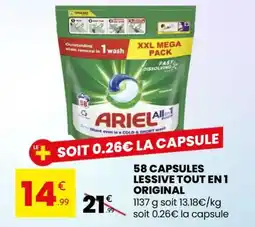 Stokomani 58 capsules lessive tout en 1 original offre