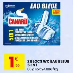 Stokomani 2 blocs wc eau bleue 5 en 1 offre