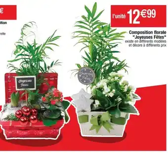 Cora x Carrefour Composition florale "joyeuses fêtes" offre