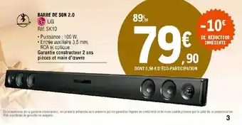 E.Leclerc Barre de son 2.0 offre