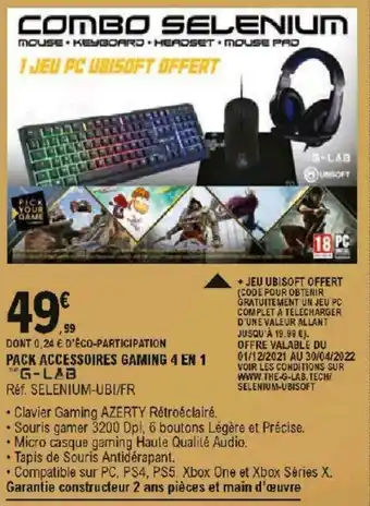 E.Leclerc Pack accessoires gaming 4 en 1 offre