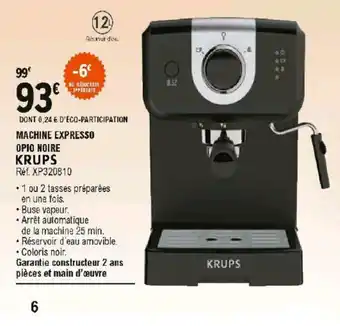 E.Leclerc Machine expresso opio noire offre