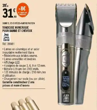 E.Leclerc Tondeuse numerique pour barbe et cheveux offre