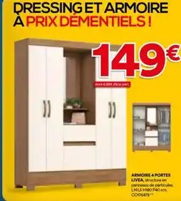 BUT Armoire 4 portes livea offre