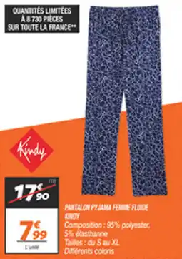 Netto Pantalon pyjama femme fluide kindy offre