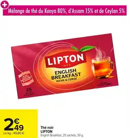 Carrefour Thé noir lipton offre
