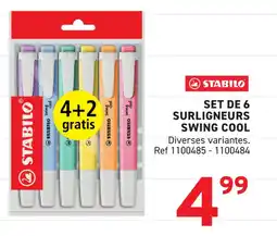 Trafic STABILO Set de 6 surligneurs swing cool offre