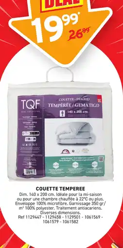 Trafic Couette temperee offre