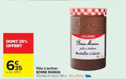 Carrefour Pâte à tartiner Bonne Maman offre