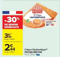 Carrefour Crêpes l'Authentique offre