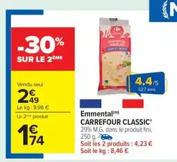 Carrefour Emmental CARREFOUR CLASSIC' offre
