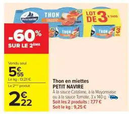 Carrefour Thon en miettes PETIT NAVIRE offre