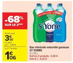 Carrefour Eau Minérale Naturelle Gazeuse St Yorre offre