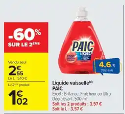 Carrefour LIQUIDE VAISSELLE “PAIC” offre