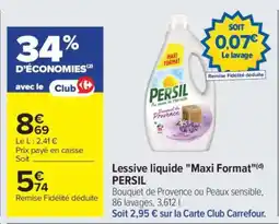 Carrefour Lessive liquide Maxi Format PERSIL offre