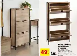 Stokomani Chêne - meuble range chaussures 3 tiroirs offre