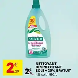 Stokomani Sanytol - nettoyant désinfectant sols +20% gratuit offre