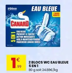 Stokomani Canard - 2 blocs wc eau bleue 5 en 1 offre