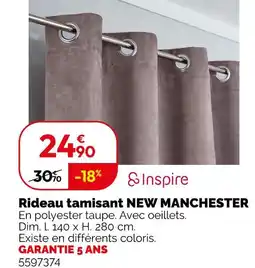 Weldom INSPIRE Rideau tamisant new manchester offre