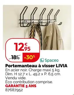 Weldom SPACEO Portemanteau à visser LIVIA offre