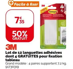 Weldom 3M Lot de 12 languettes adhésives dont 4 gratuites pour fixation tableau offre