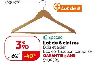 Weldom SPACEO Lot de 8 cintres offre