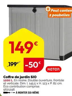 Weldom KETER Coffre de jardin SIO offre