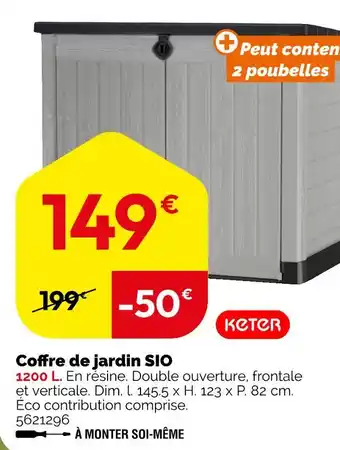 Weldom KETER Coffre de jardin SIO offre