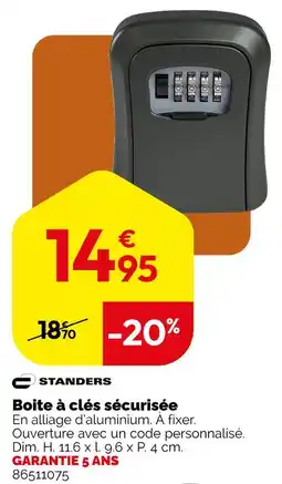 Weldom STANDERS Boite à clés sécurisée offre