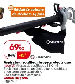 Weldom STERWINS Aspirateur souffleur broyeur électrique offre