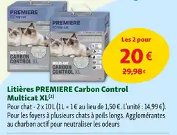 Maxi Zoo PREMIERE Litières carbon control multicat xl offre