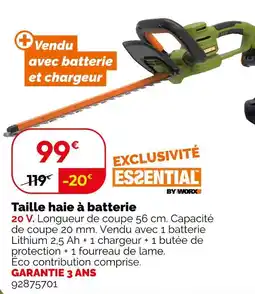 Weldom WORX Taille haie à batterie offre