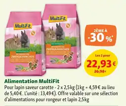 Maxi Zoo MULTIFIT Alimentation pour lapin saveur carotte offre