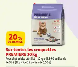 Maxi Zoo PREMIERE 20 % de remise sur toutes les croquettes premiere 10kg offre